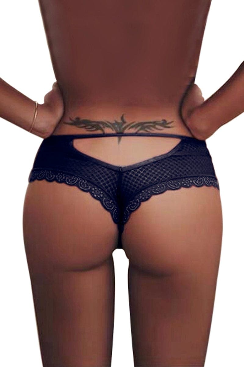 Tanga bleu dentelle - Paris Hollywood