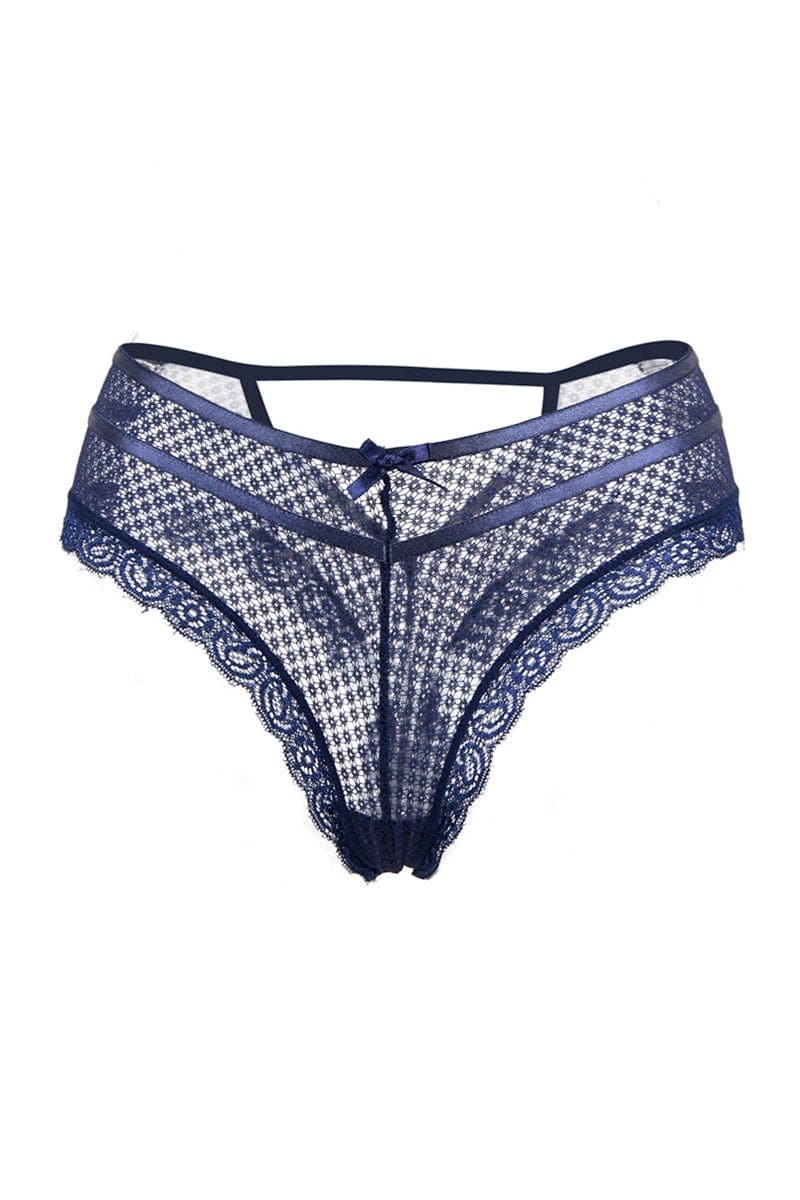 Tanga bleu dentelle - Paris Hollywood