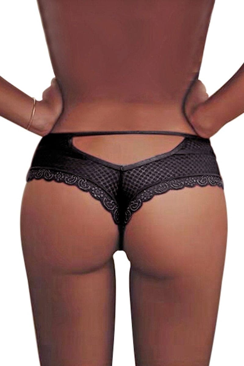 Tanga noir dentelle - Paris Hollywood S/M