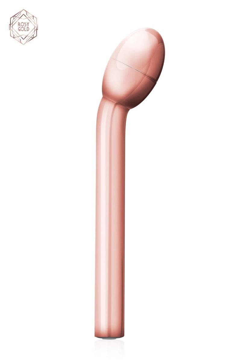 Vibro courbé stimulation spécial point G 21cm insérables - Rosy Gold