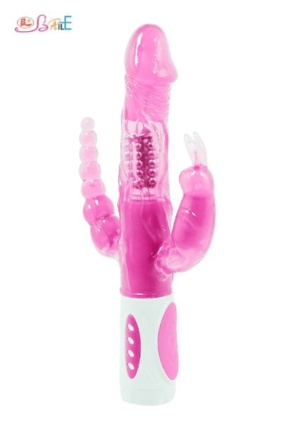 Vibro rabbit rotatif 4 modes Pretty Bunny triple plaisir à piles - Baile