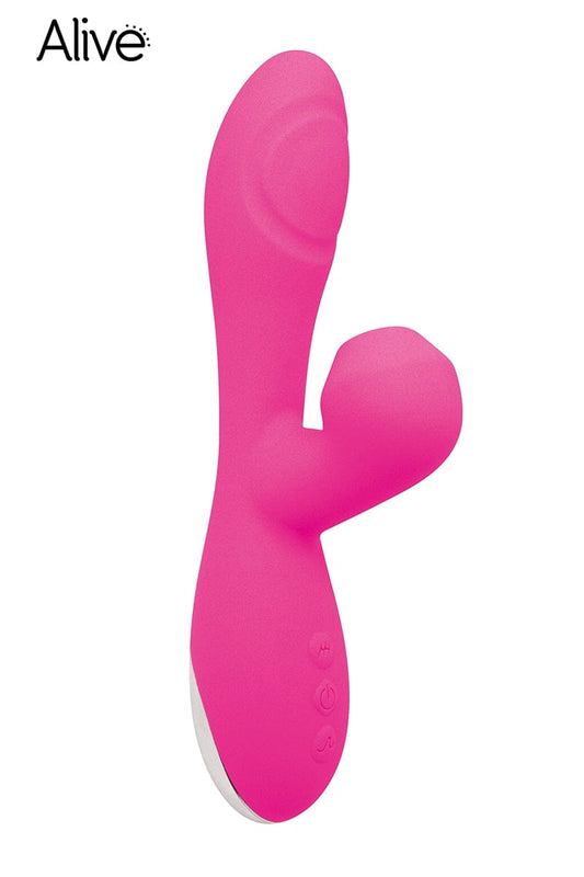 Vibro rabbit triple stimulations en silicone Caribbean Shine rose - Alive