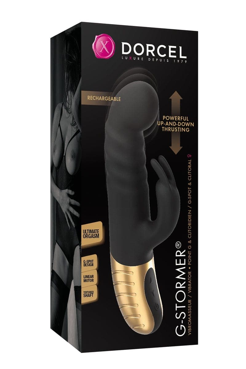 Vibro rabbit va-et-vient en silicone G Stormer 13cm insérables - Dorcel