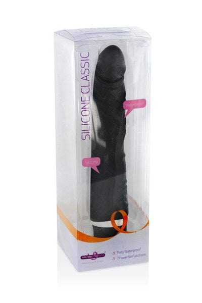 Vibro réaliste en silicone noir Classic réaliste noir - Seven Créations
