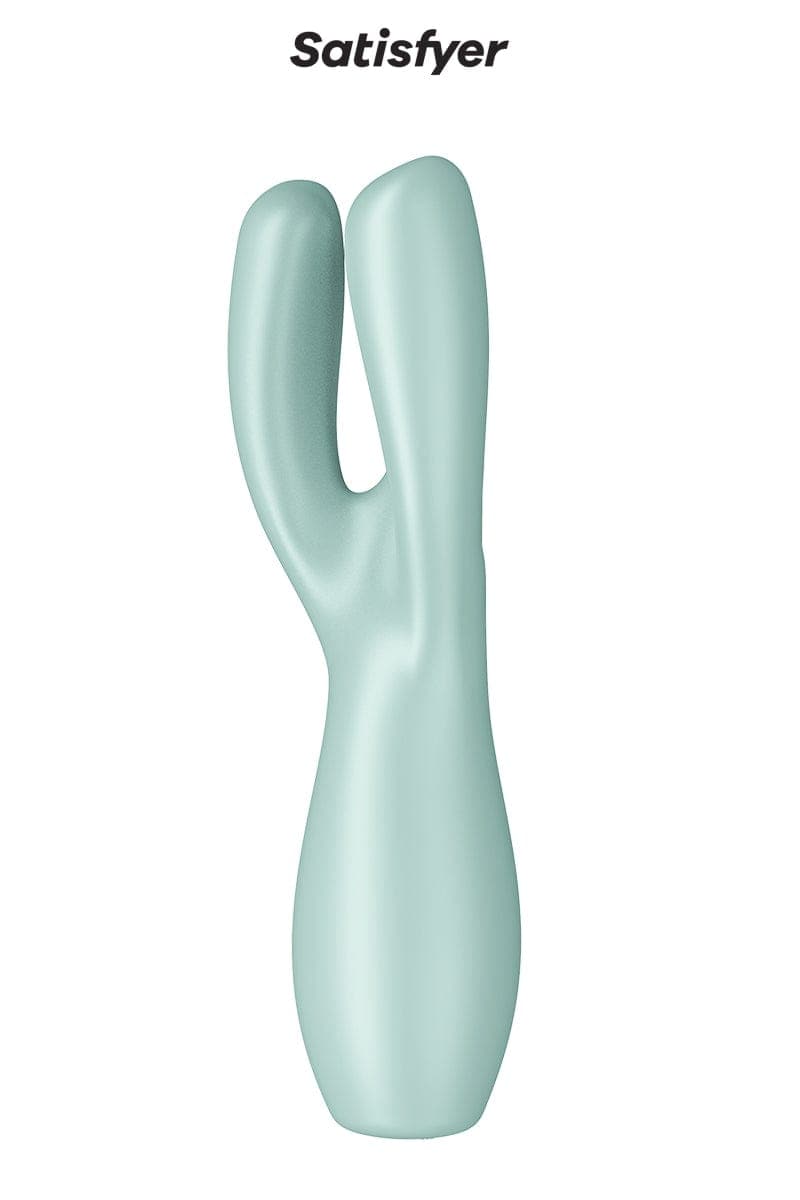 Vibro triple stimulateur féminin Threesome 3 vert 14 x 4cm - Satisfyer