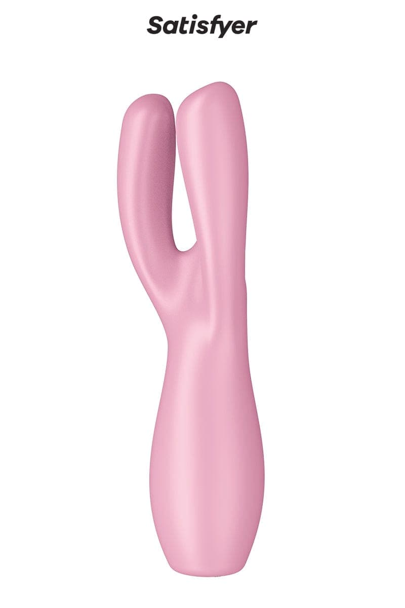 Vibromasseur clitoridien 3 pointes stimulantes Threesome 3 rose - Satisfyer