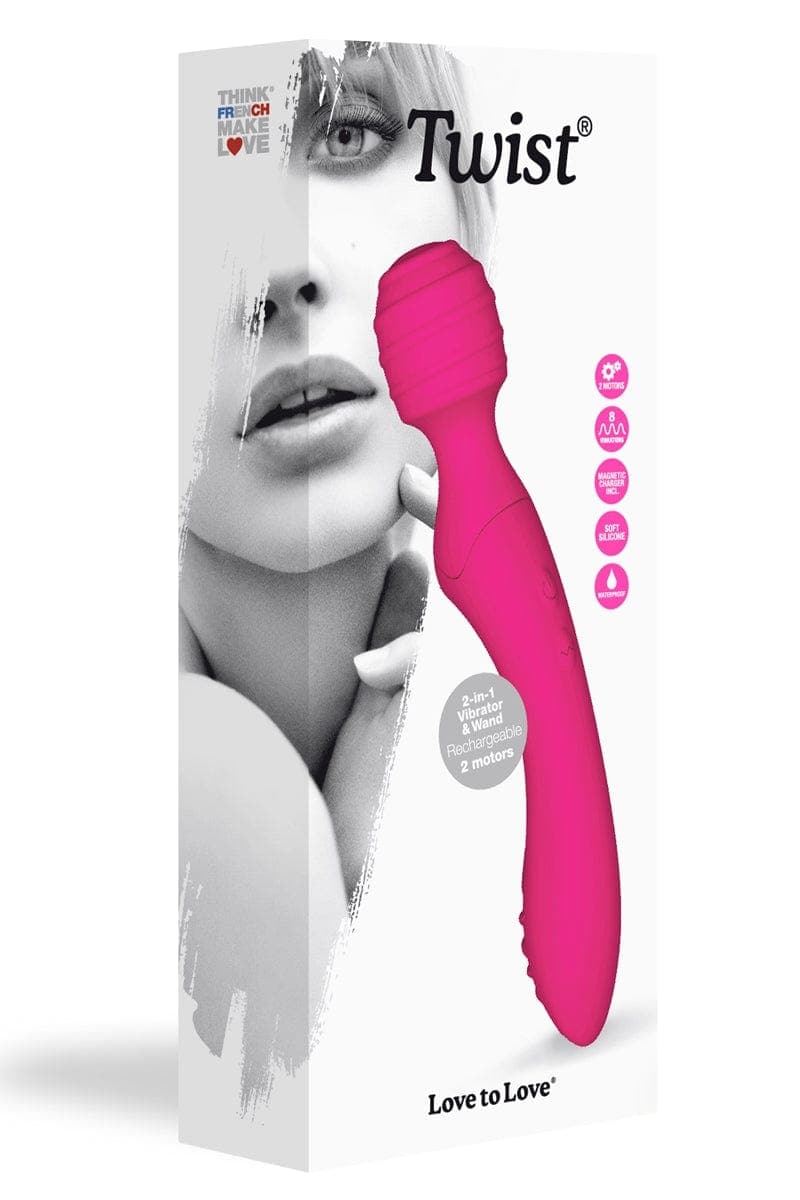 Vibromasseur double stimulateur vaginal et clitoris 2 en 1 Twist 22cm - Love To Love