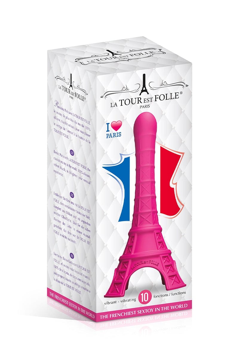 Vibromasseur étanche Tour Eiffel vibrante à pile rose - La Tour Est Folle