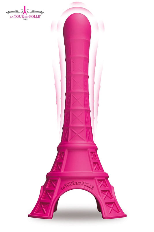 Vibromasseur étanche Tour Eiffel vibrante à pile rose - La Tour Est Folle