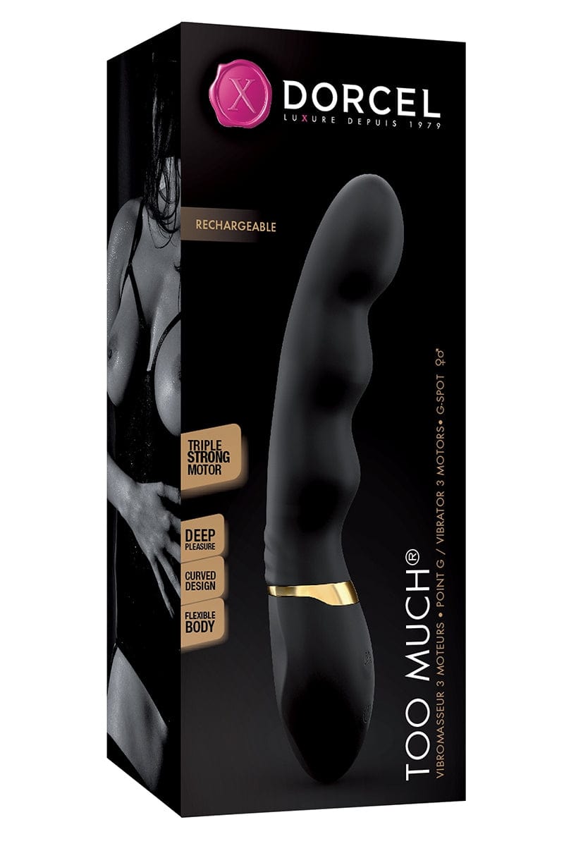 Vibromasseur point G en silicone 3 moteurs rechargeable Too Much 2.0 - Dorcel