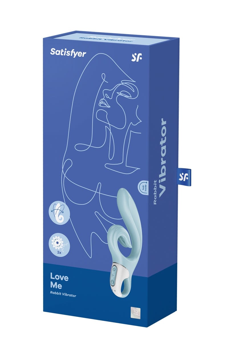 Vibromasseur rabbit en silicone flexible Love Me bleu - Satisfyer