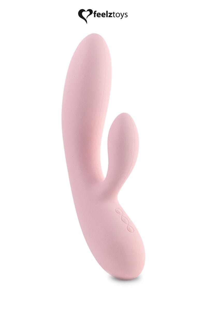 Vibromasseur rabbit silicone doux rose Lea double stimulation étanche - Feelztoys