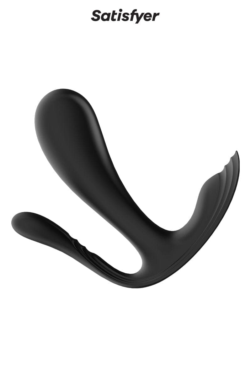 Vibromasseur strié triple stimulation Top Secret+ noir 10cm - Satisfyer